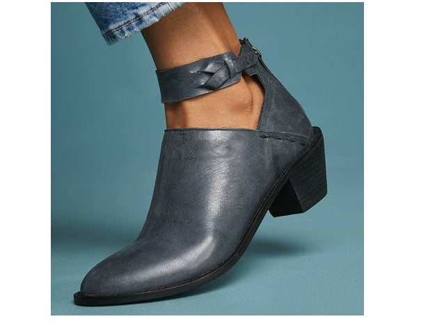 Cut Out Ankle Boots with Strap