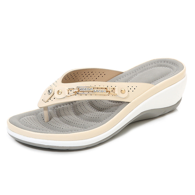 Women's Metal Buckle Wedge Sandals