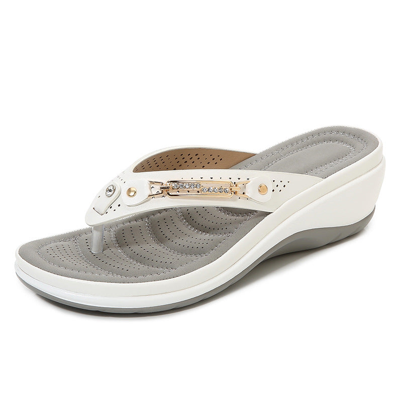 Women's Metal Buckle Wedge Sandals