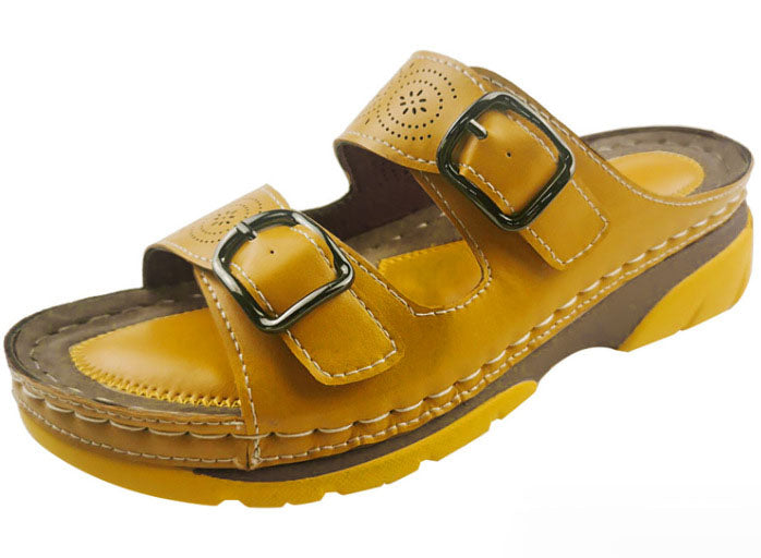 Buckle Wedge Sandals