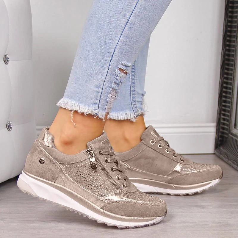 Women's Rhinestone Embellished Lug Sole Sneakers