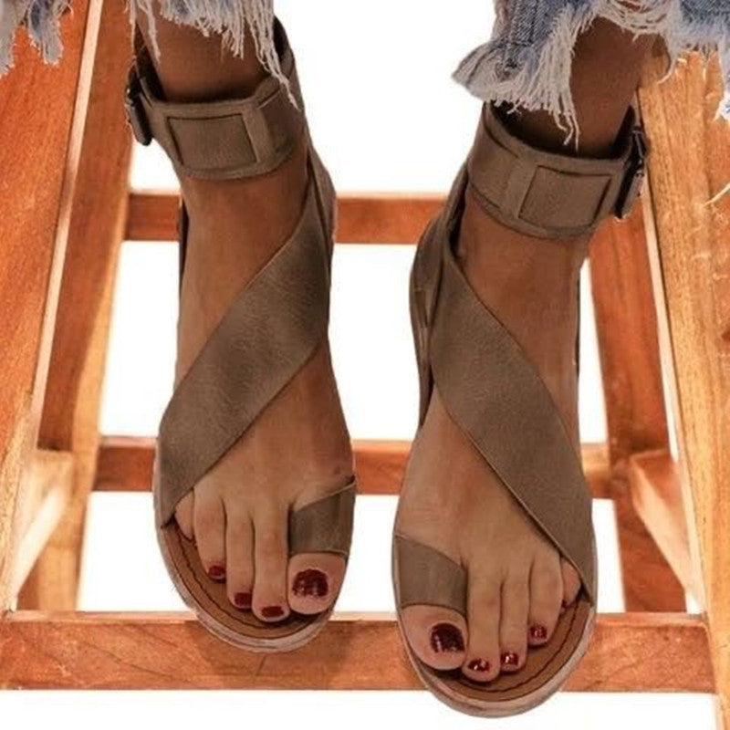 Open-Toe Buckle Shoes