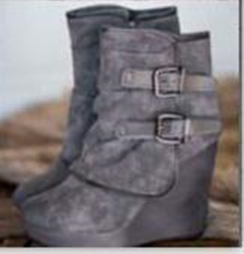 Women's Long-Tube Wedge Boots