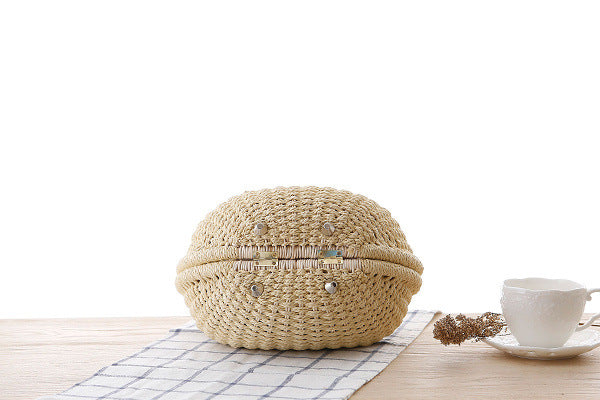 Women's Woven Rattan Travel Handbag Travel Bag
