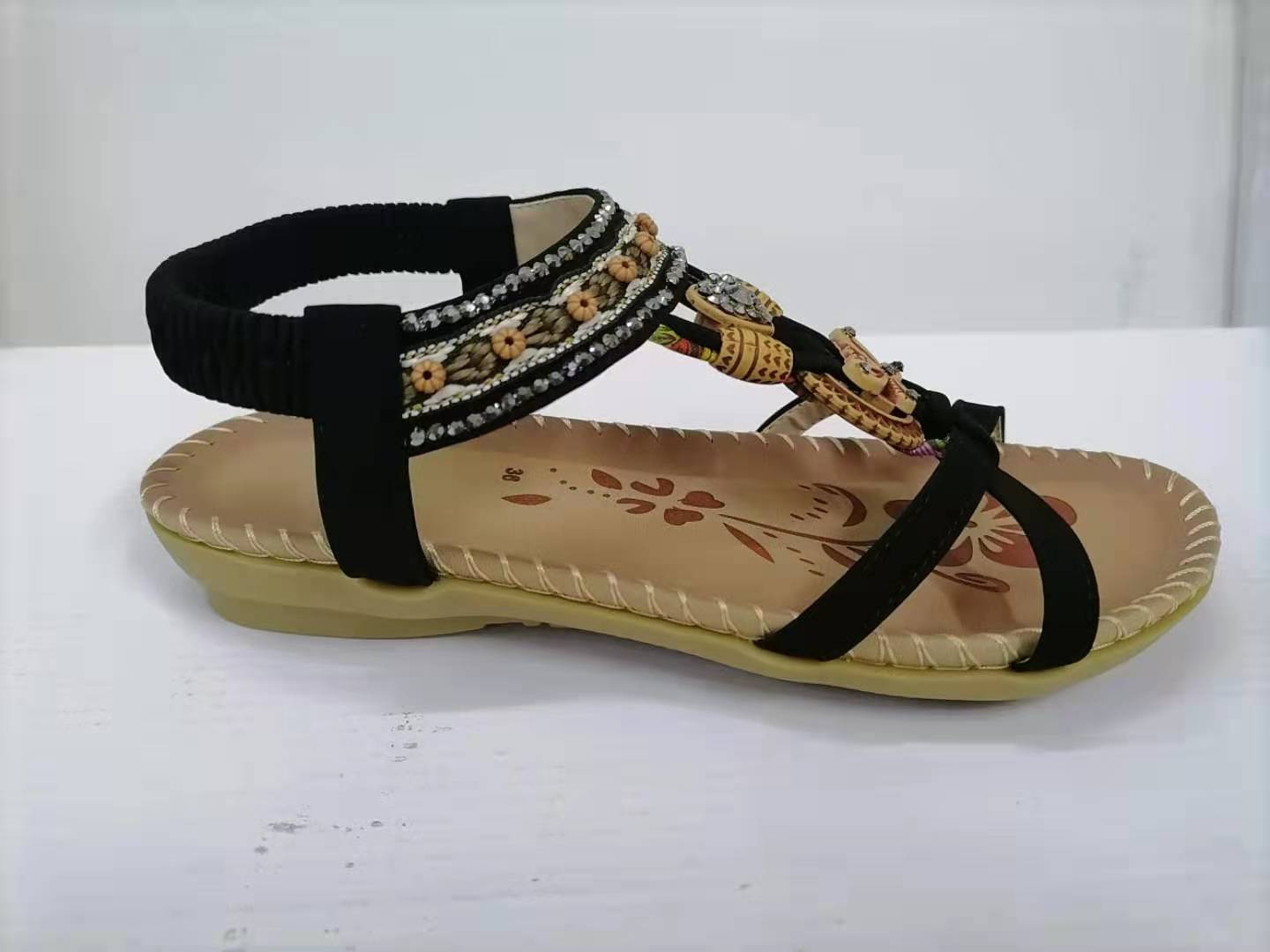 Women's Flower Rhinestone Flat Sandals