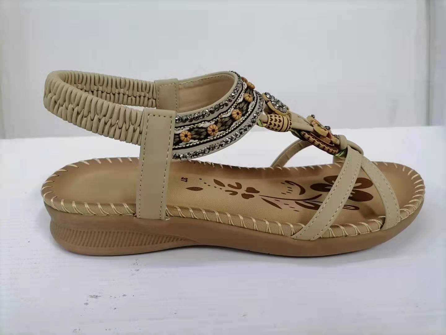 Women's Flower Rhinestone Flat Sandals
