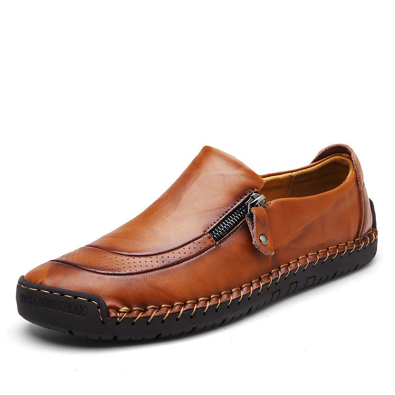Men's Business Casual Zipper Flats