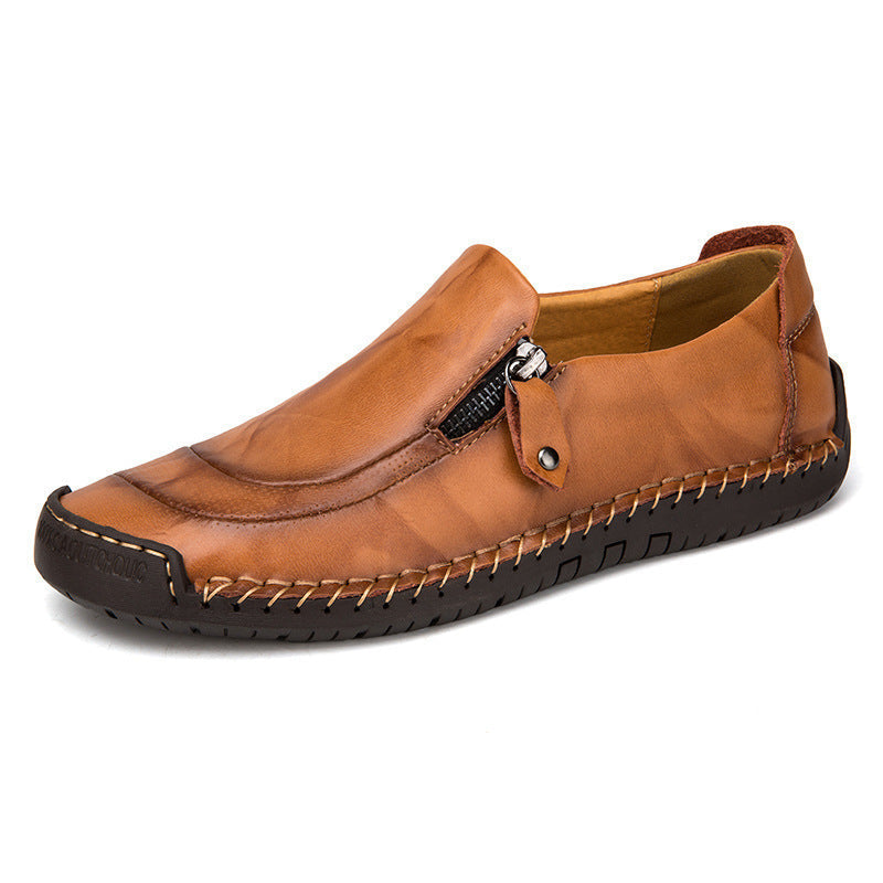Men's Business Casual Zipper Flats
