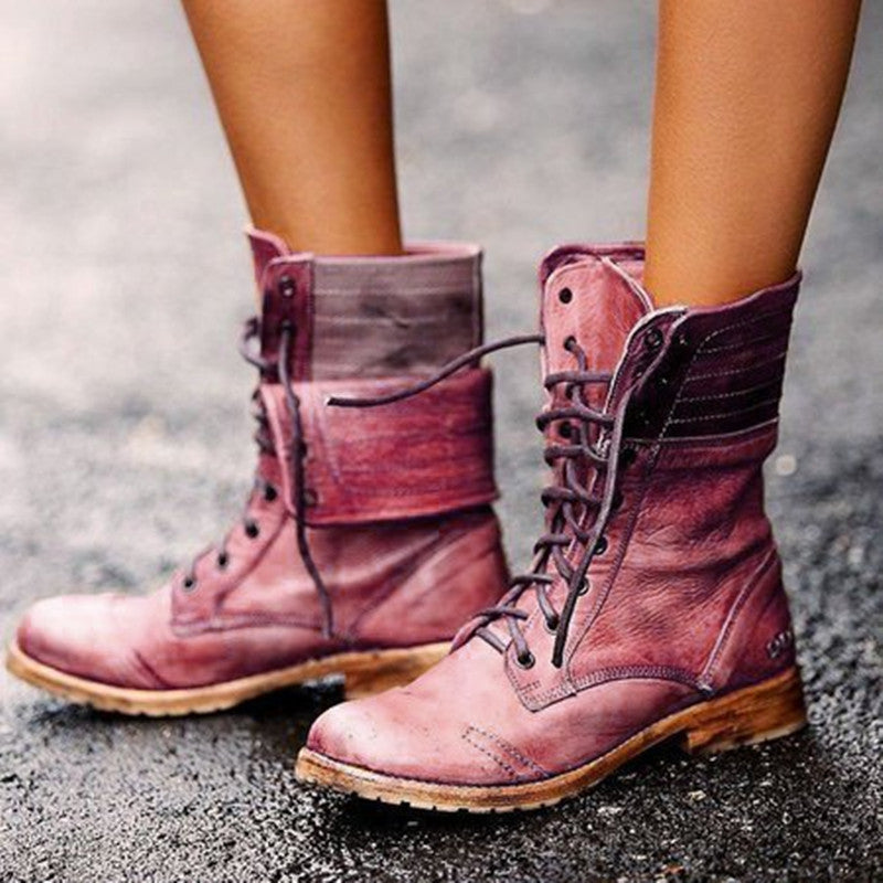 Women's Cross Strap Martin Boots