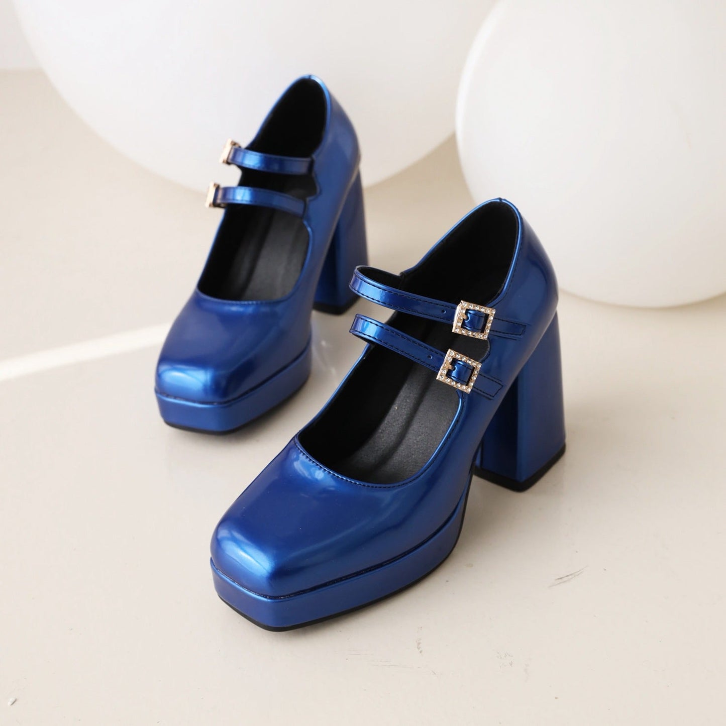 Women's Square-Toe Mary Jane Flats