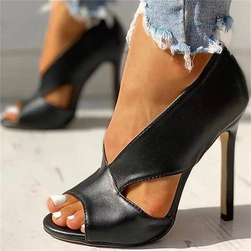 Women's Stiletto Peep-Toe Cutout Sandals