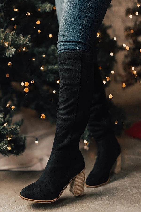 Side Zip Over-the-Knee Boots