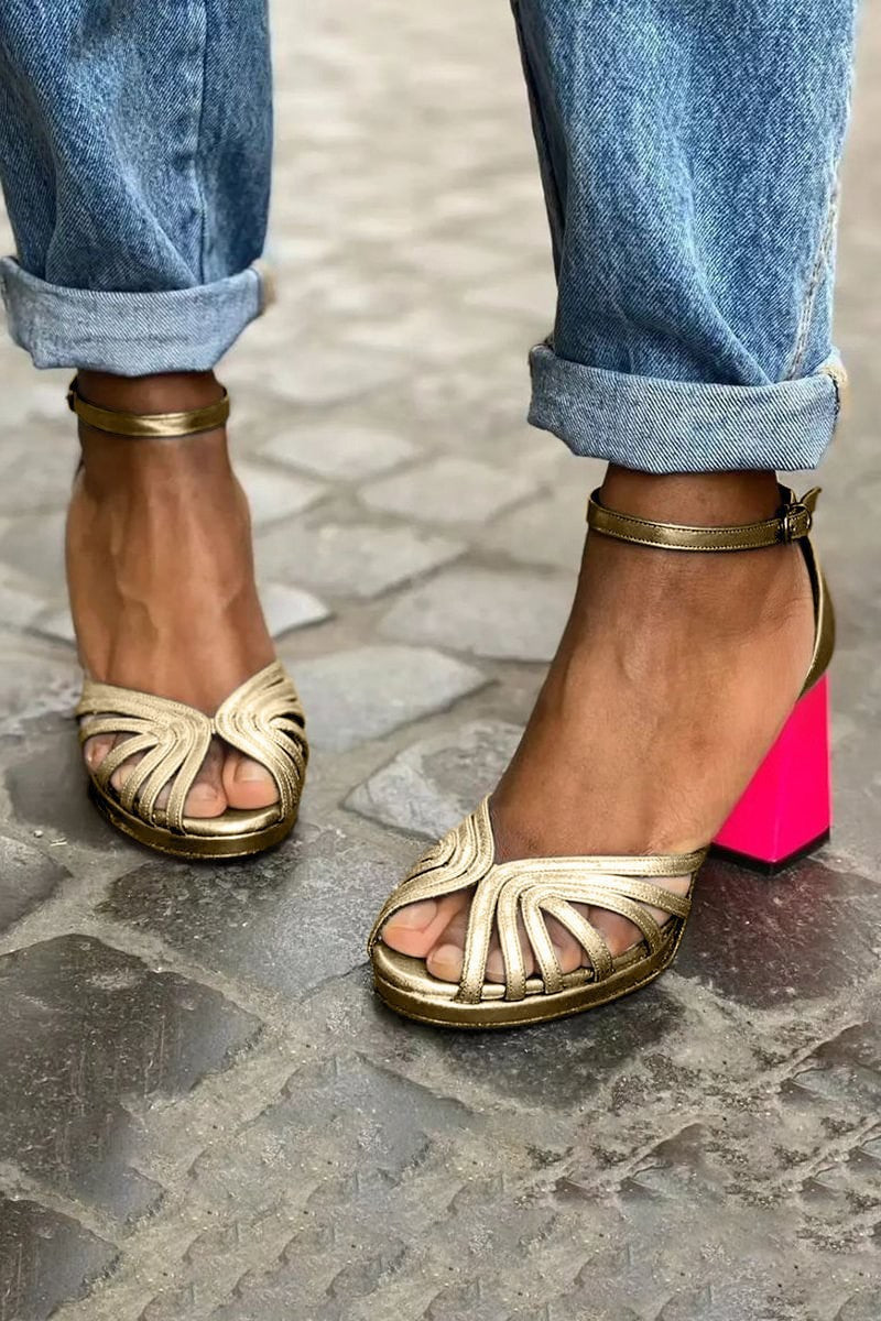 Women's High-Heel Fashion Peep Toe Buckle Sandals