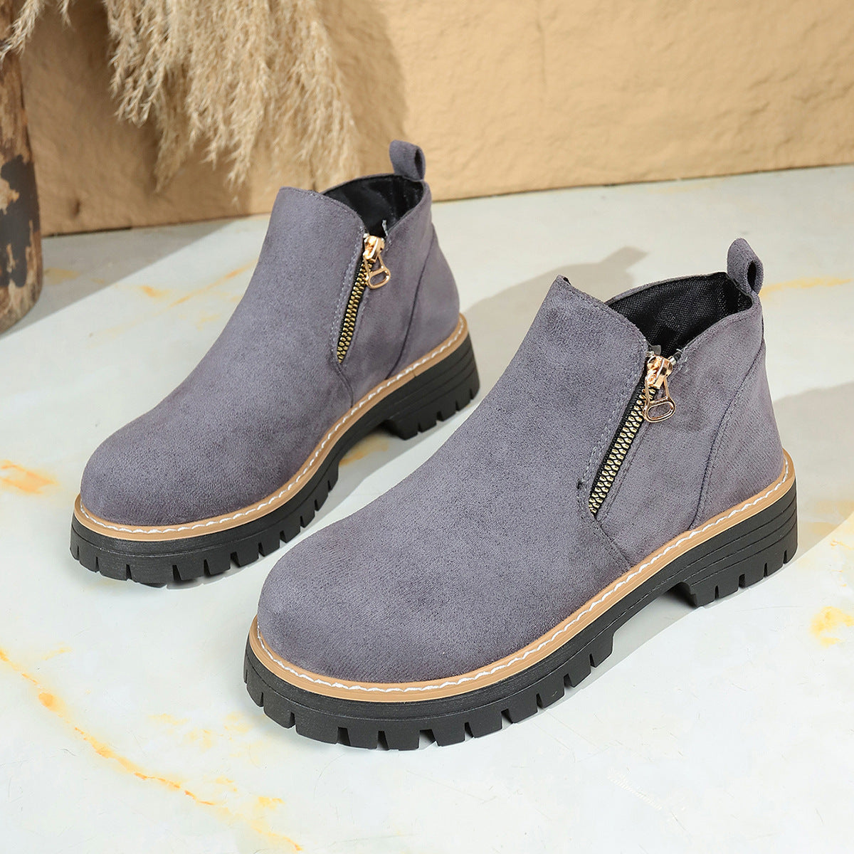 Women's Ankle Boots With Side Zipper