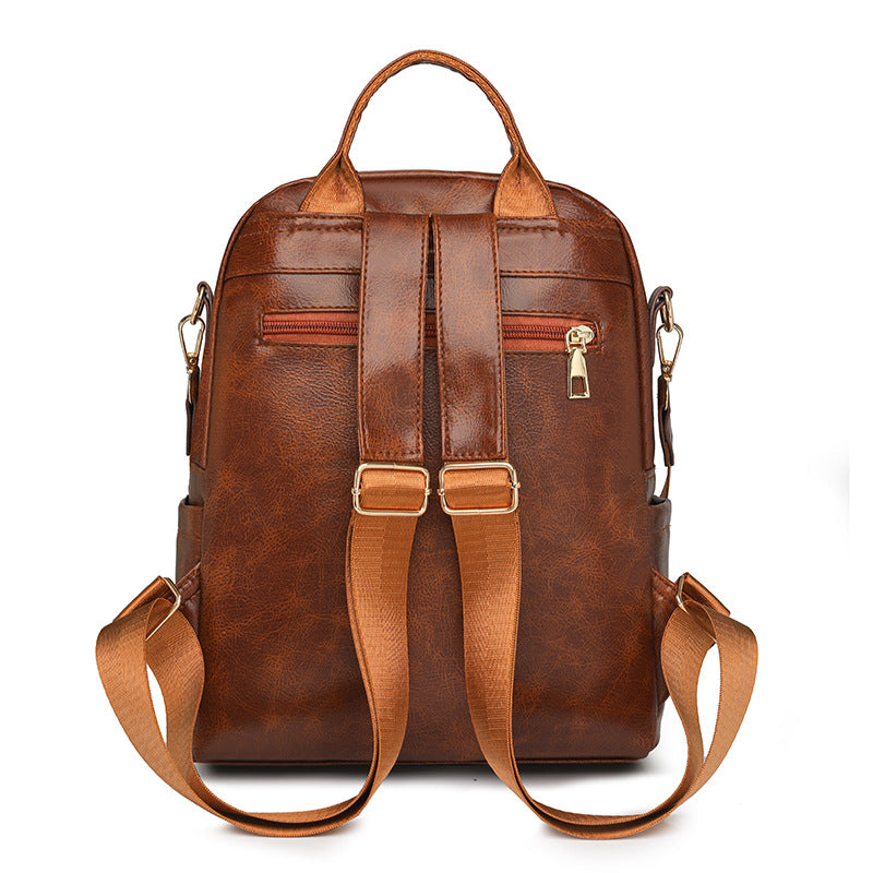 Women's Elegant Solid-Color Commuter Backpack