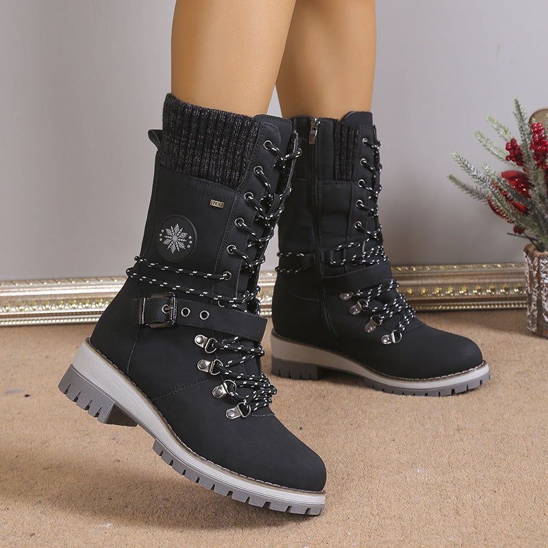 Women's Fur Integrated Knee-High Snow Boots