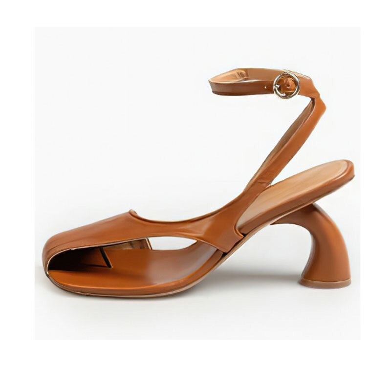 Women's Stiletto Peep-toe Sandals With A Square-Toe