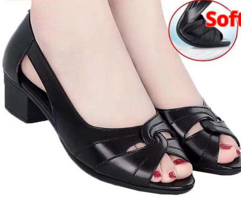 Peep Toe Mother Sandals