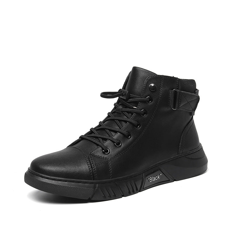 Men's Martin Plus Cashmere Leather High-Top Sneakers