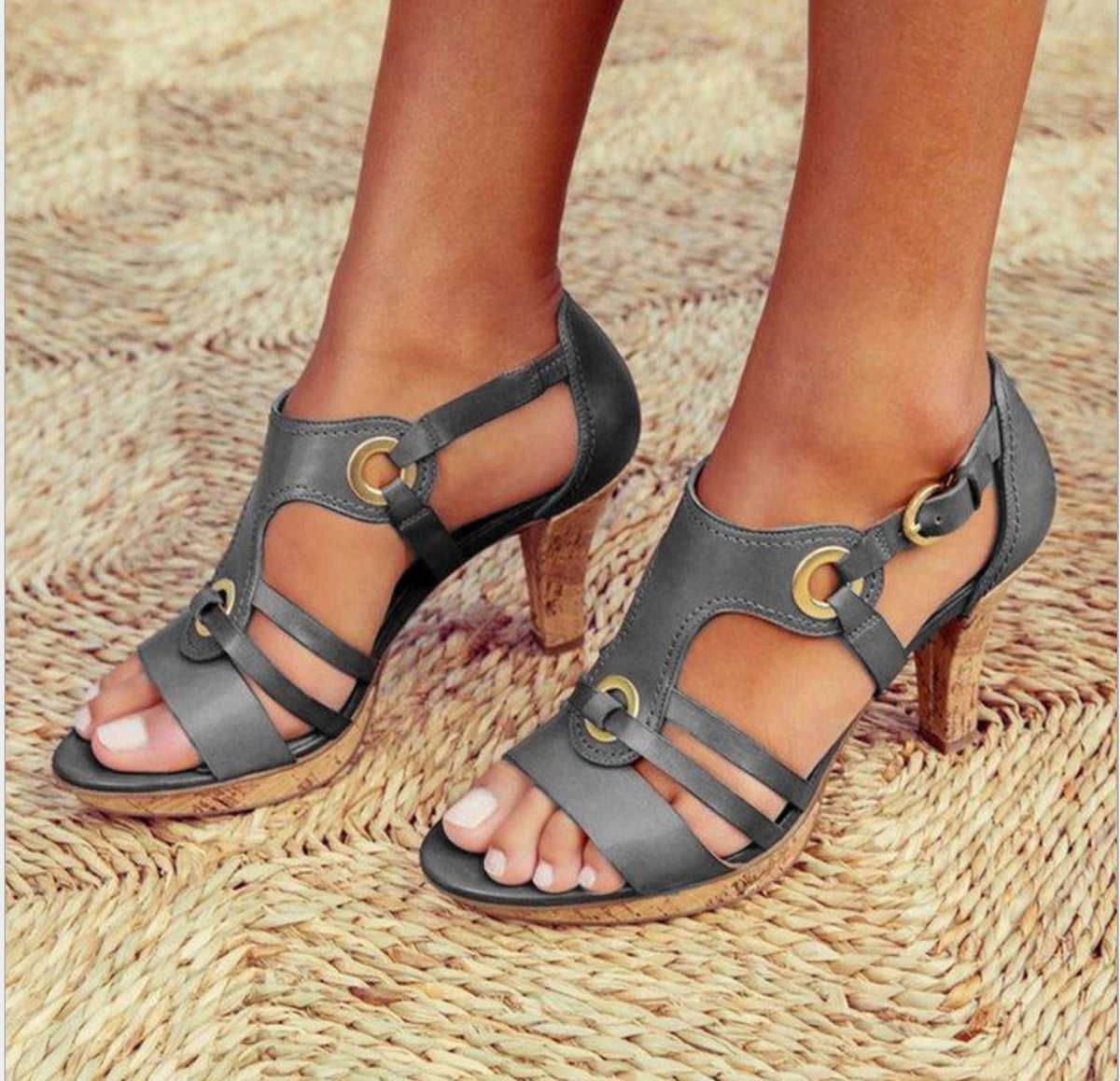 Women's Solid Color Fish Mouth Shoes