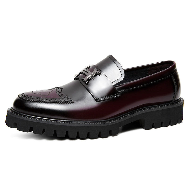 Men's Slit Beads Matte Craft Leather Shoes
