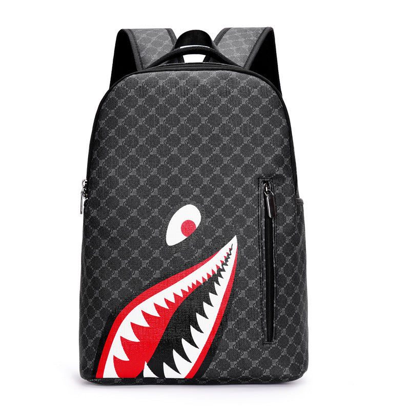 Men's Shark Print Business Backpack