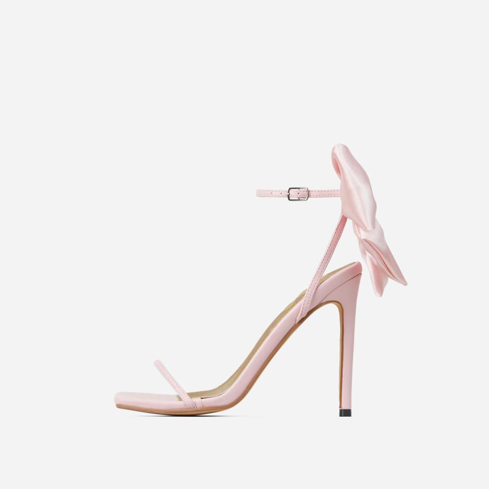 Women's Rhinestone Stiletto Sandals with Back Bow