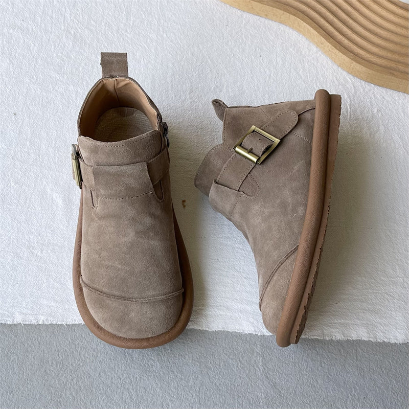 Mori Style Retro Soft Leather Martin Ankle Boots