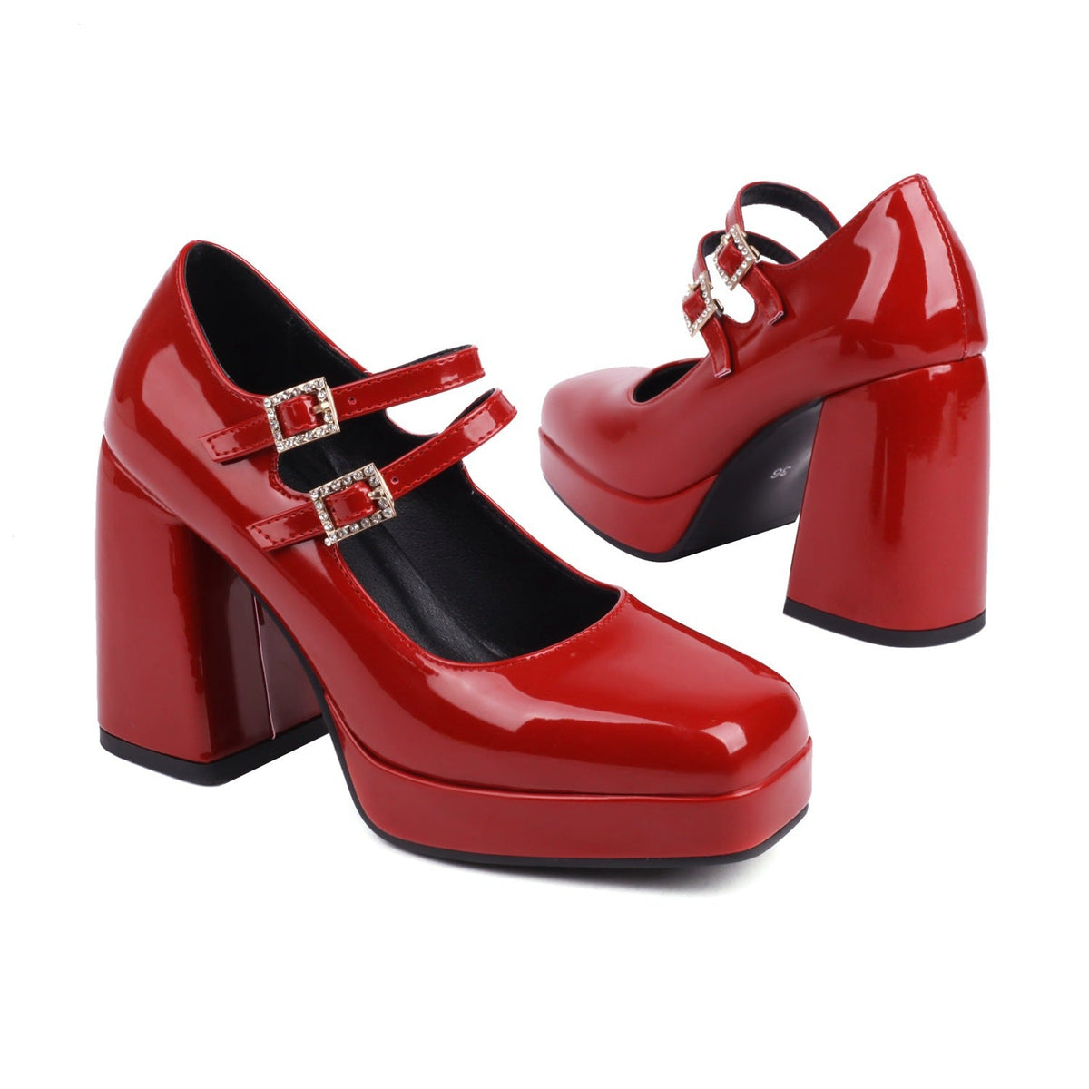 Women's Square-Toe Mary Jane Flats