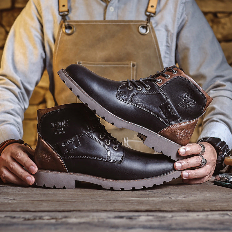 Men's Retro British Style Leather Boots