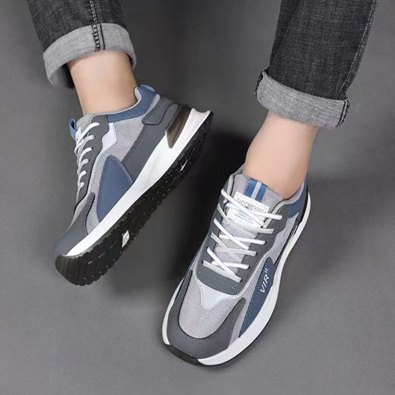 Men's Color Block Mesh Lace-Up Sneakers