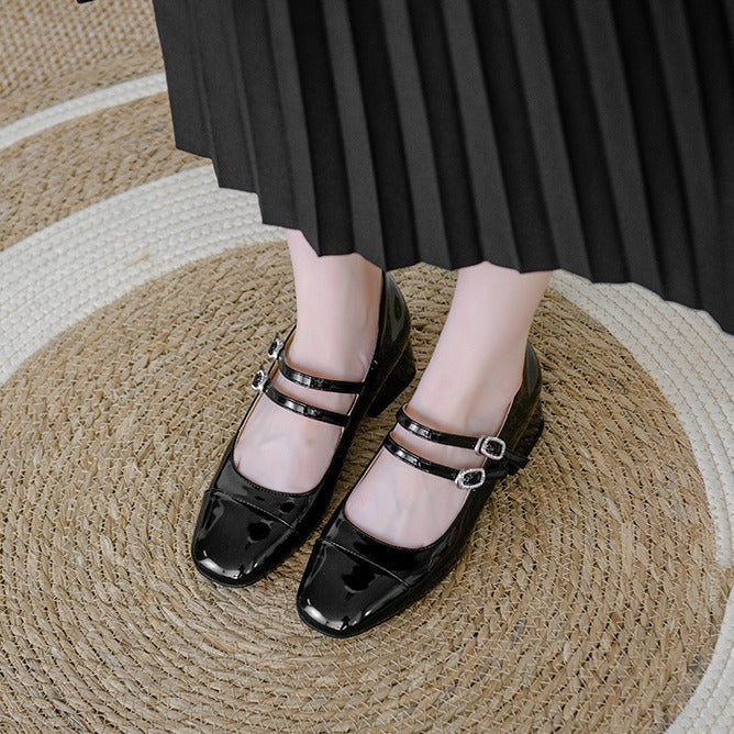 Women's Square-Toe Chunky Heel Mary Jane