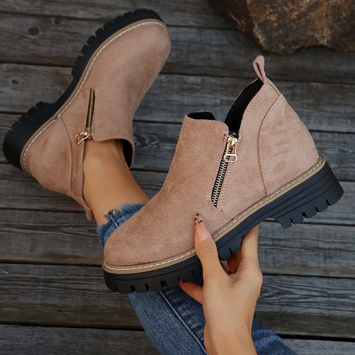 Women's Ankle Boots With Side Zipper
