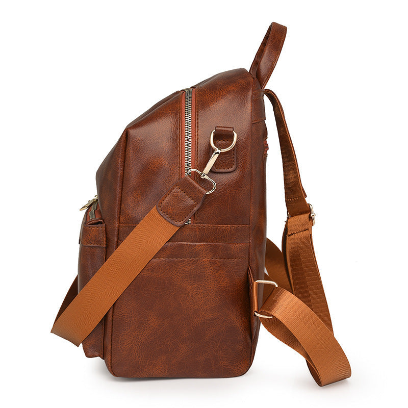 Women's Elegant Solid-Color Commuter Backpack