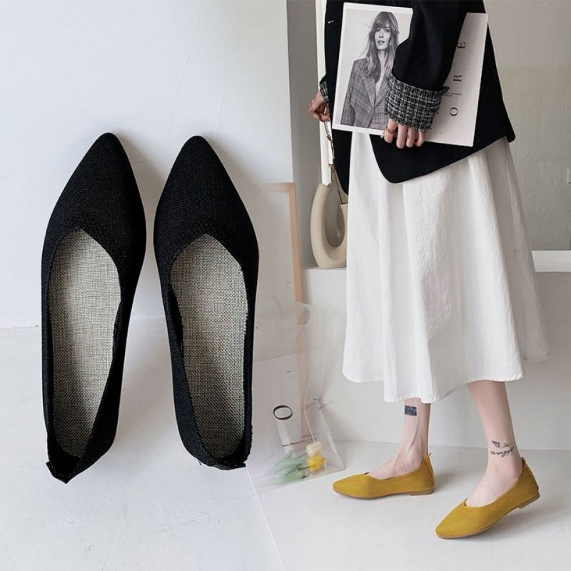 Women's Pointed-Toe Knit Flats