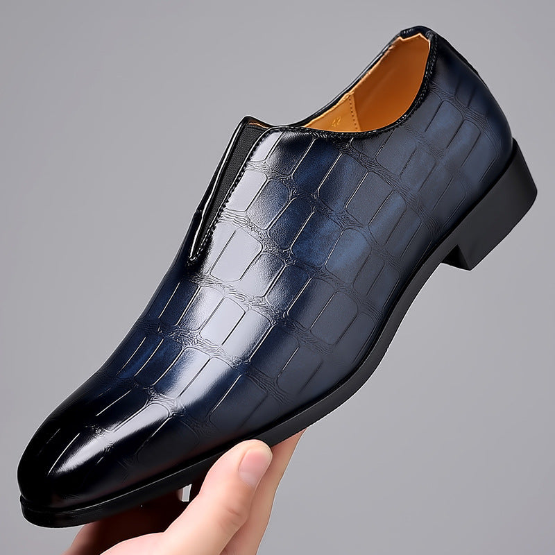 Stone Pattern Casual Leather Shoes