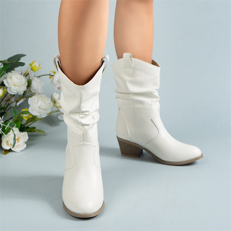 Women's Vintage Western Mid-Calf Cowboy Boots
