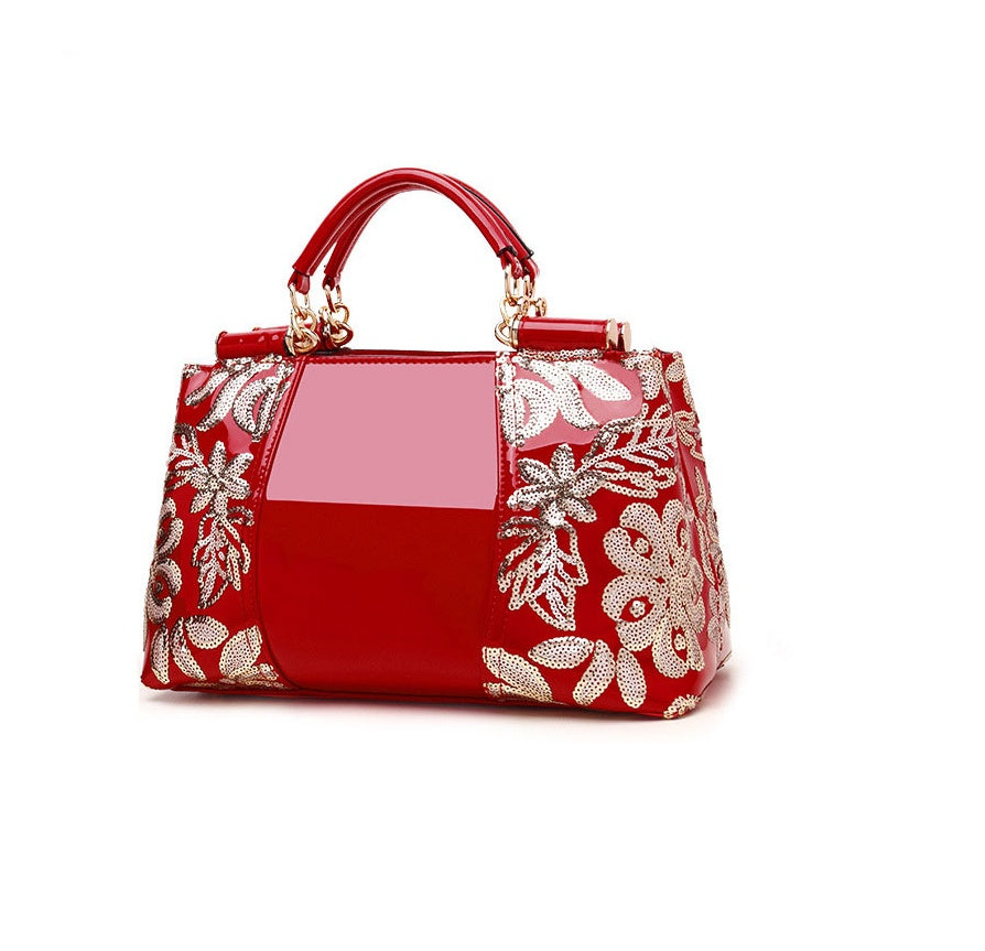 Women's Embroidered Floral Shoulder Handbag
