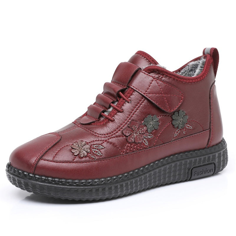 Women's Old Beijing Fleece-Lined Embroidered Flats
