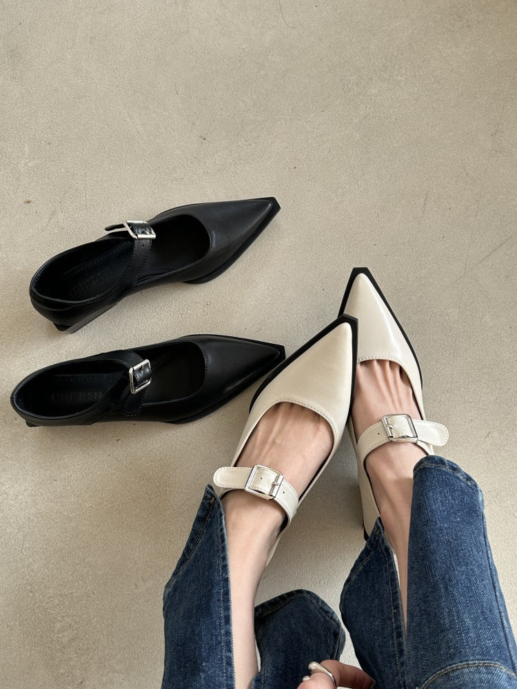 Women's Pointed-Toe Mary Jane Flats