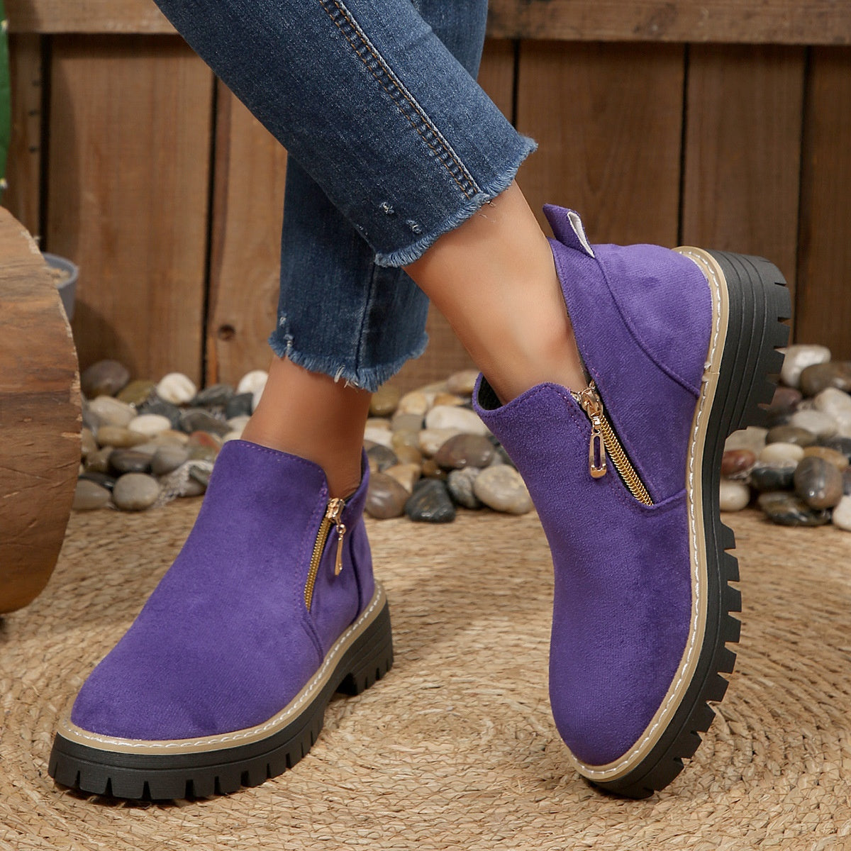 Women's Ankle Boots With Side Zipper