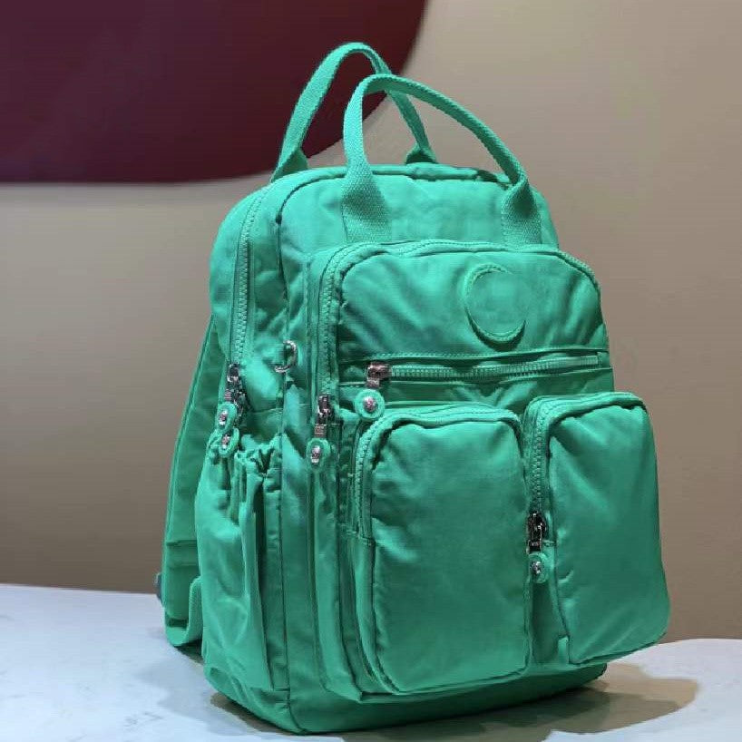 Leisure Backpack With Lightweight Nylon Multiple Pockets