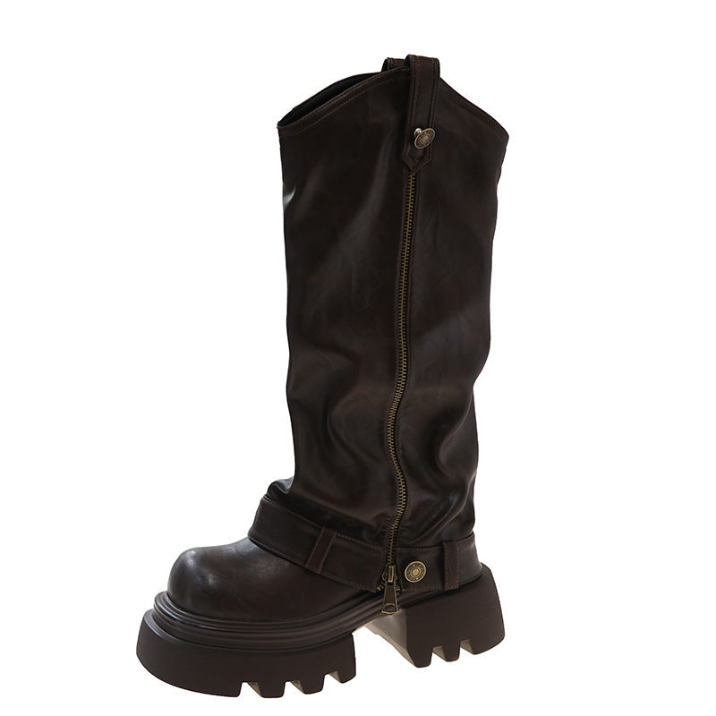 Women's Thick Bottom Below The Knee Long Boots
