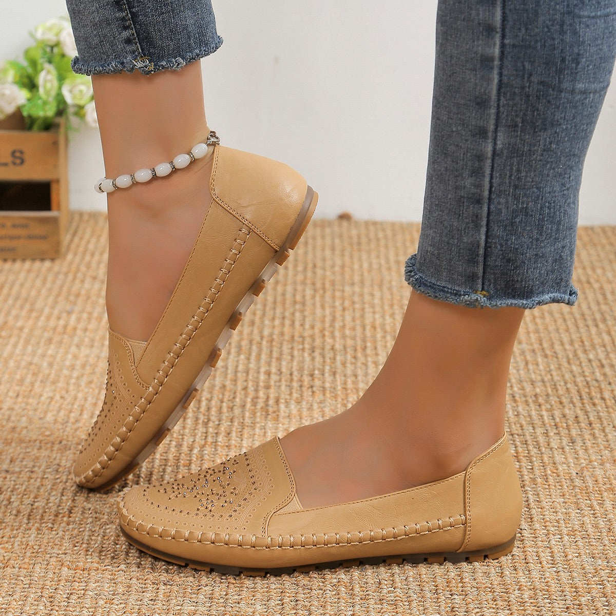 Women's Handmade Stitching Gommino Casual Flats