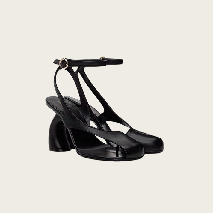 Women's Stiletto Peep-toe Sandals With A Square-Toe