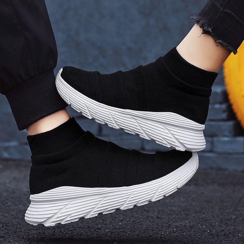 Fly-knit Mesh Slip-On Heels