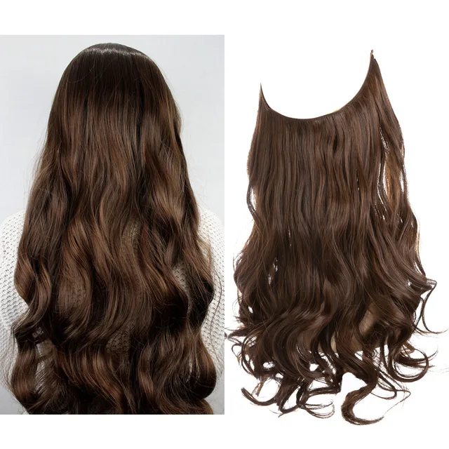 One-piece women's hair extension piece with abundant hair volume U-shaped fishing line invisible and natural long curly hair