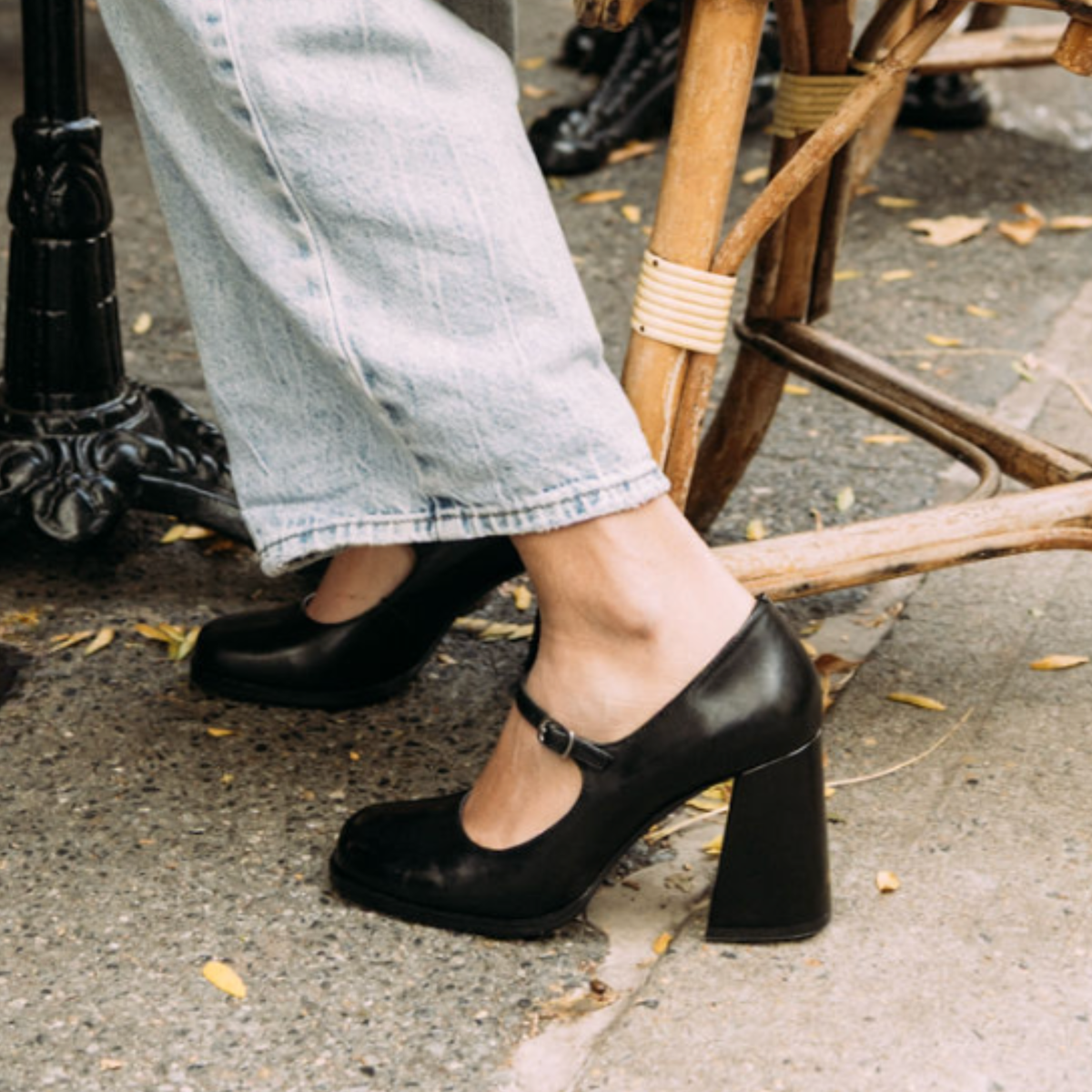 Jackie Leather Mary Jane Heels