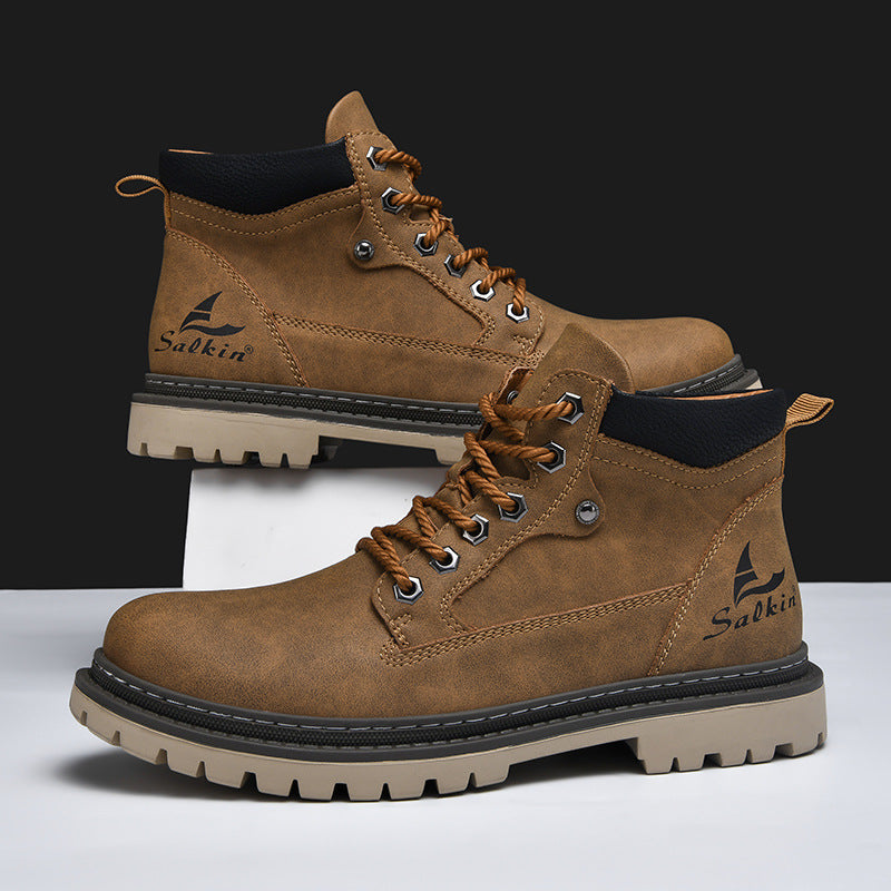 Men's Mid-Top British Style Worker Boot