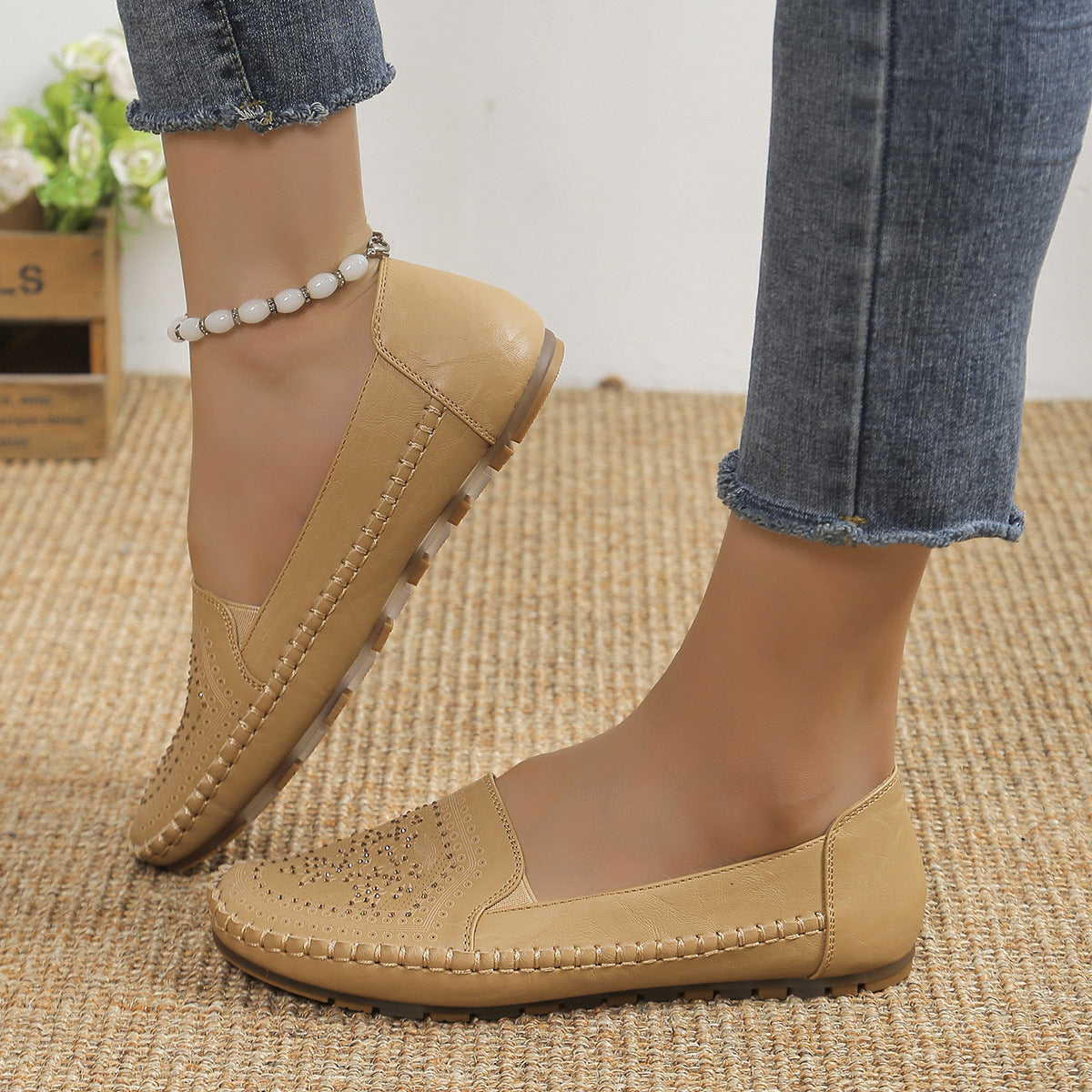Women's Handmade Stitching Gommino Casual Flats